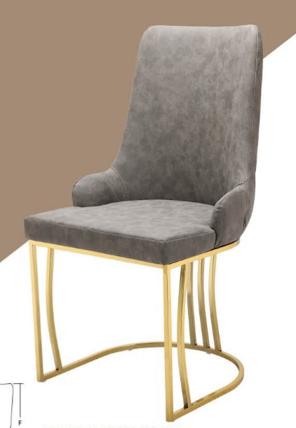 THE BRUNO DINING CHAIR PU with gold legs