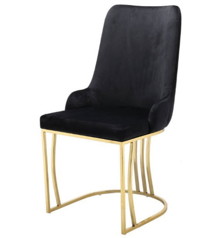 THE BRUNO DINING CHAIR PU with gold legs