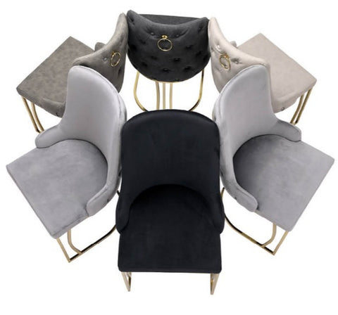 THE BRUNO DINING CHAIR PU with gold legs