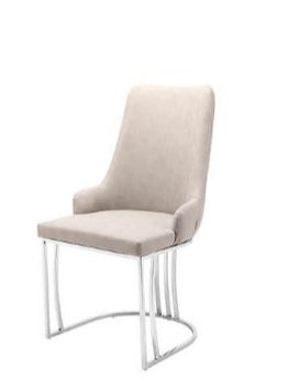 THE BRUNO DINING CHAIR PU with chrome legs