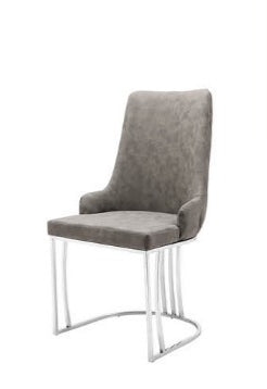 THE BRUNO DINING CHAIR PU with chrome legs