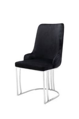THE BRUNO DINING CHAIR Plush with chrome legs