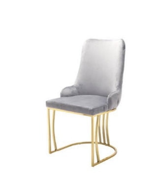 THE BRUNO DINING CHAIR Plush with gold legs