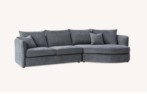 Aluxo Rubin Corner Chaise in Charcoal Boucle