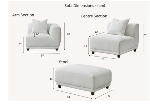 Aluxo Lottie Modular Corner Group in Polar Boucle