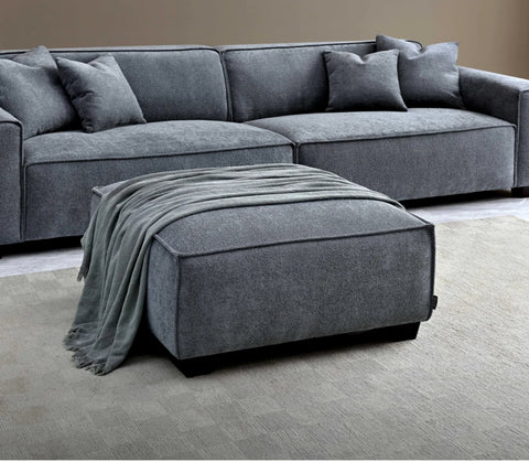 Aluxo Dakota 4 seater with Chaise in Charcoal Boucle