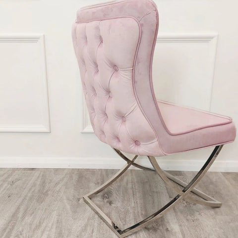 Sandhurst Dining Chair X legs with buttoned back