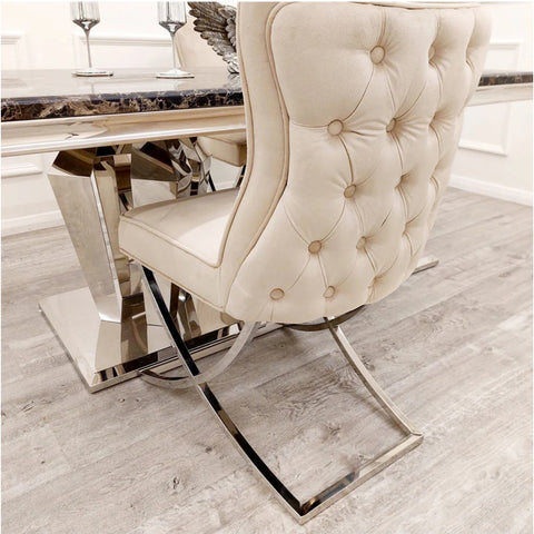 Sandhurst Dining Chair X legs with buttoned back