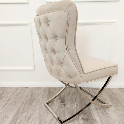 Sandhurst Dining Chair X legs with buttoned back