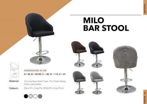 MILO BAR STOOL PLUSH FABRIC