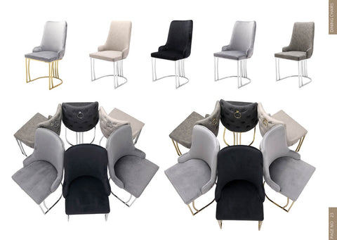 THE BRUNO DINING CHAIR PU with gold legs