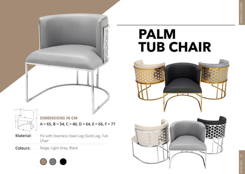 THE PALM TUB CHAIR Chrome Frame