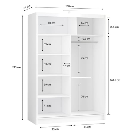 Parisian Slider Wardrobe 150cm