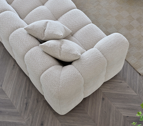 Aluxo Tribeca Corner Group in Ivory Boucle Fabric