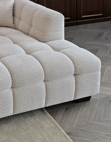 Aluxo Tribeca Corner Group in Ivory Boucle Fabric