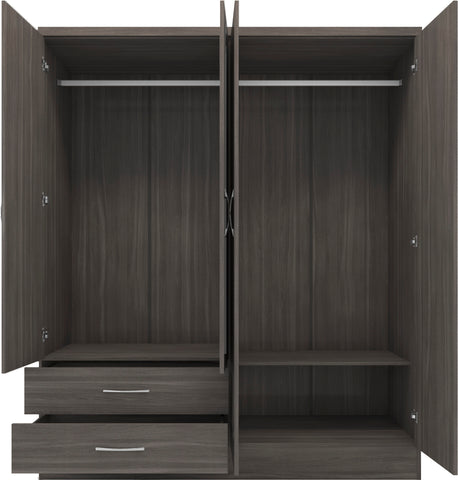 Nevada 4 Door 2 Drawer Mirrored Wardrobe