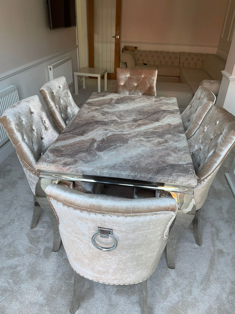 Lewis Marble Dining Table And Grey Chairs Aslamsinteriors 4689